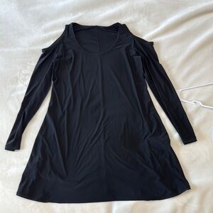 Karen Kane Black Cold Shoulder A-Line Dress